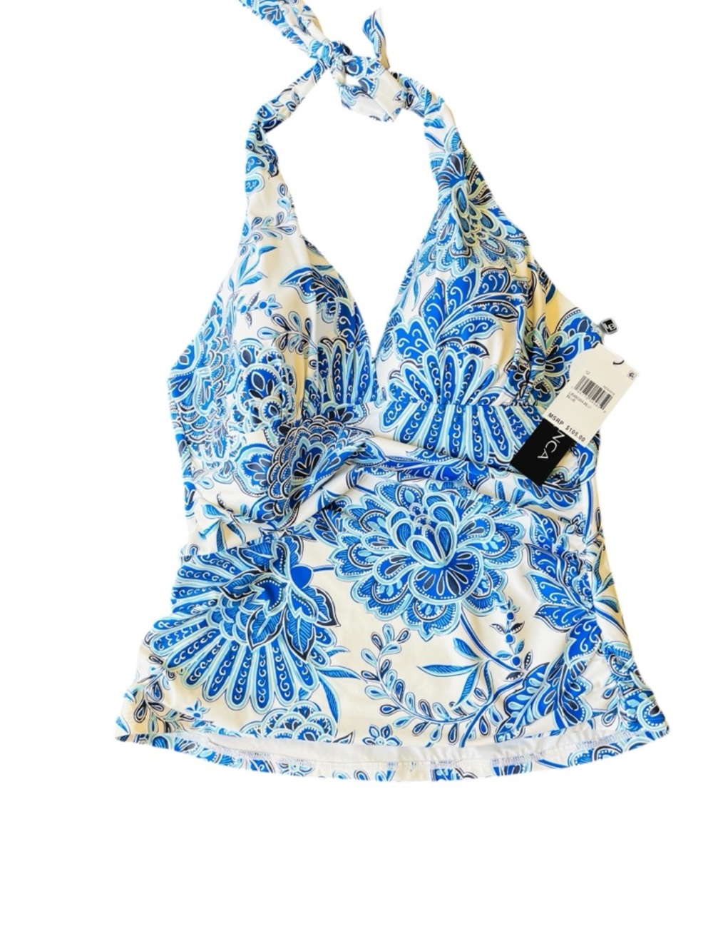 Ladies Tankini swim top  Blue and white size 12